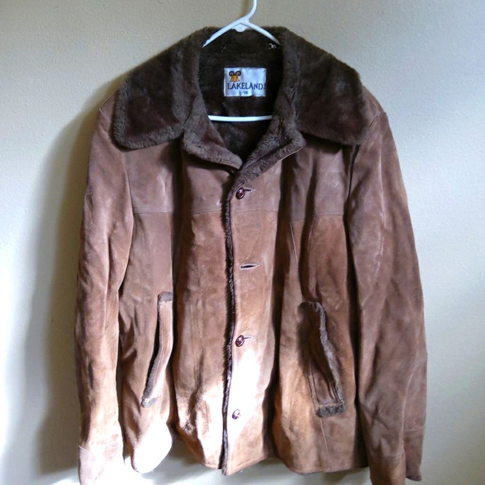 Suede fur linen jacket